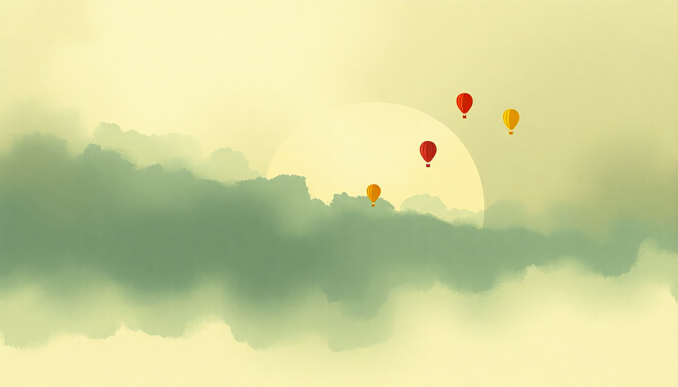 Fan-driven abstract illustration evoking the emotional arc of Bridges and Balloons by Joanna Newsom