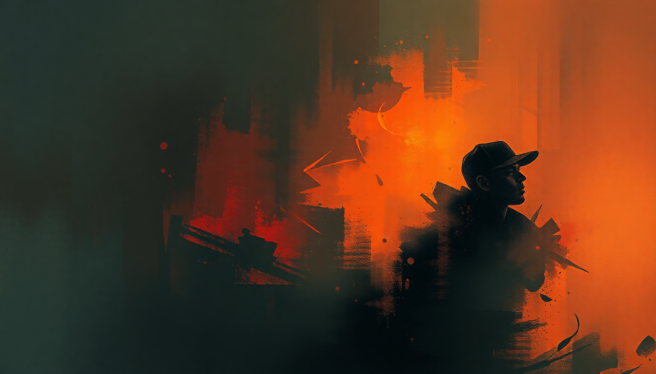 Fan-driven abstract illustration evoking the emotional arc of Bring Da Ruckus by Wu-Tang Clan