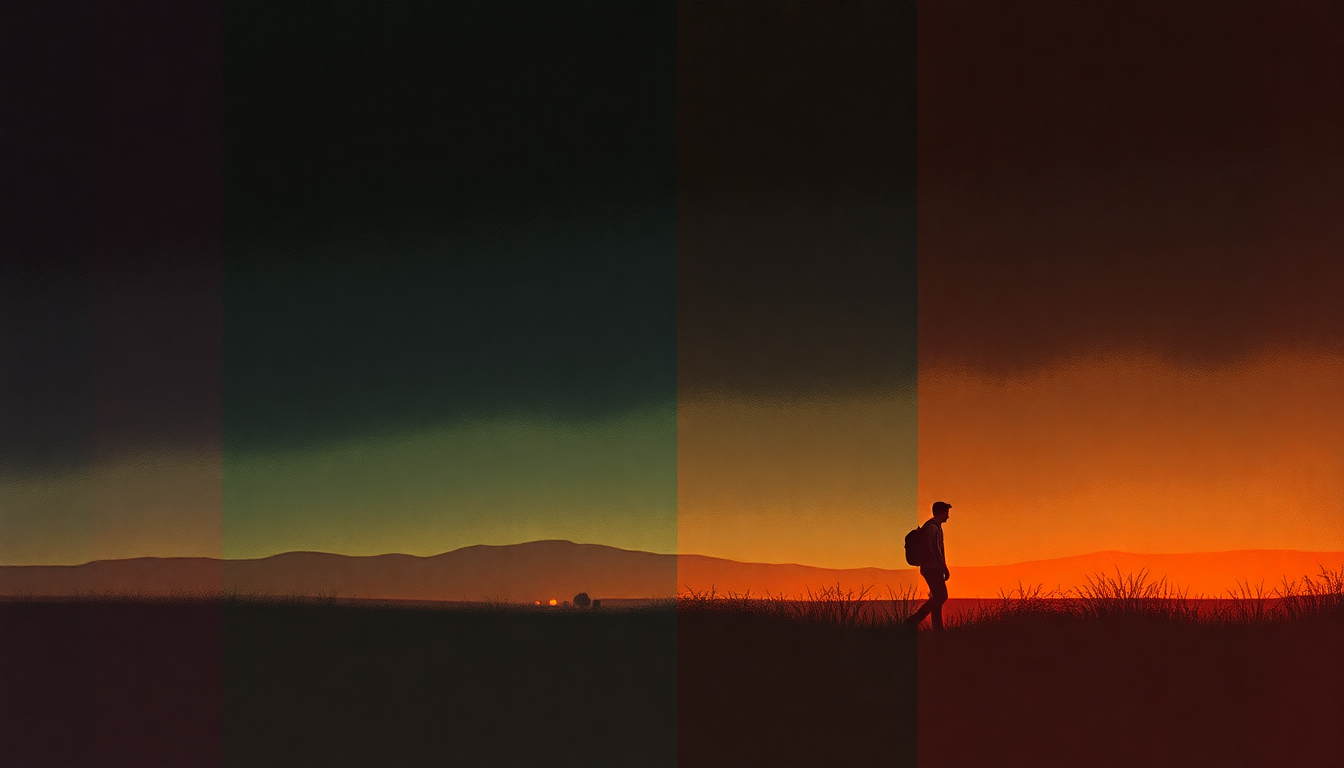 Fan-driven abstract illustration evoking the emotional arc of Bring Him Back Home by Hugh Masekela