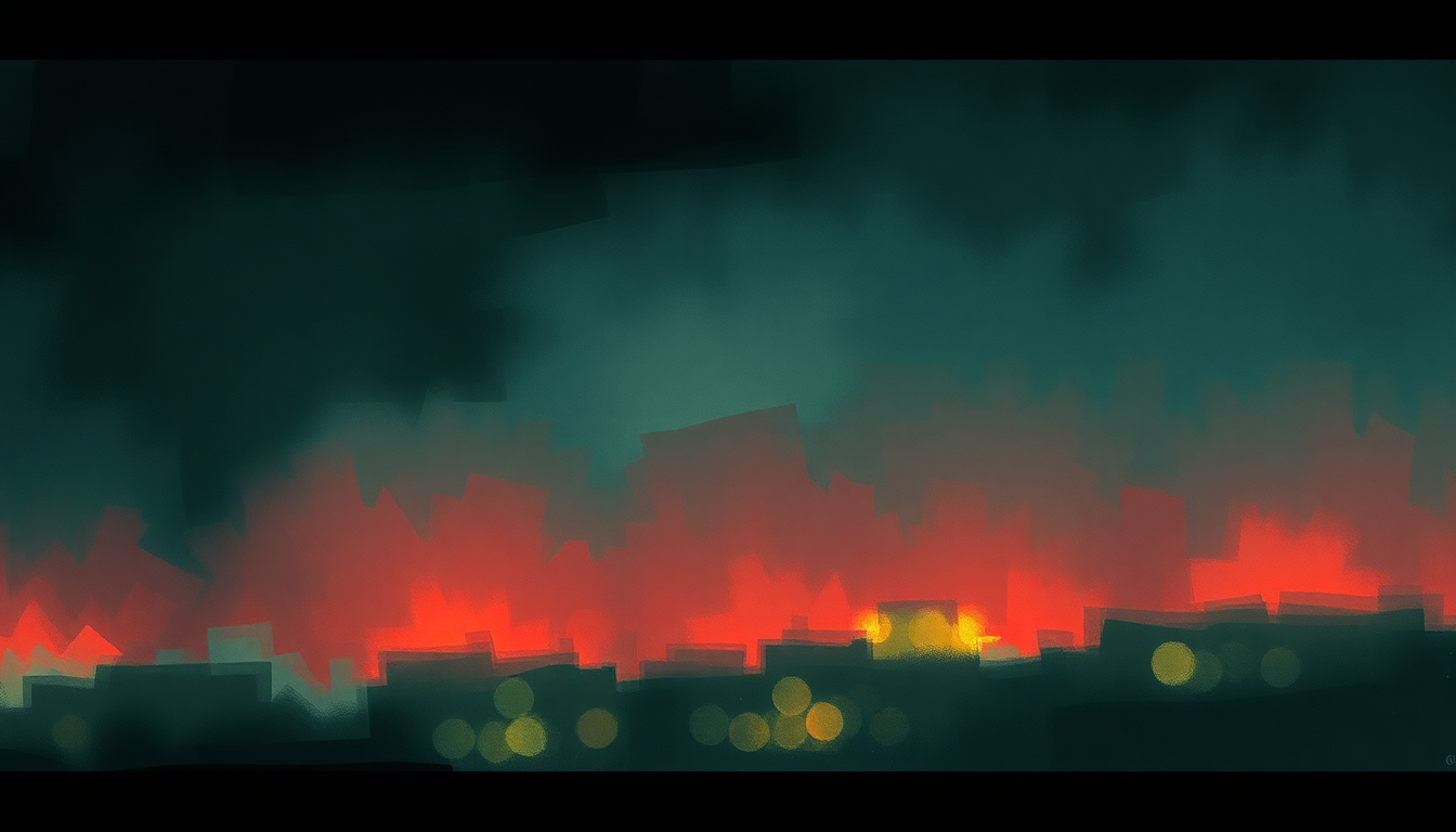 Fan-driven abstract illustration evoking the emotional arc of Broken City by Audioslave