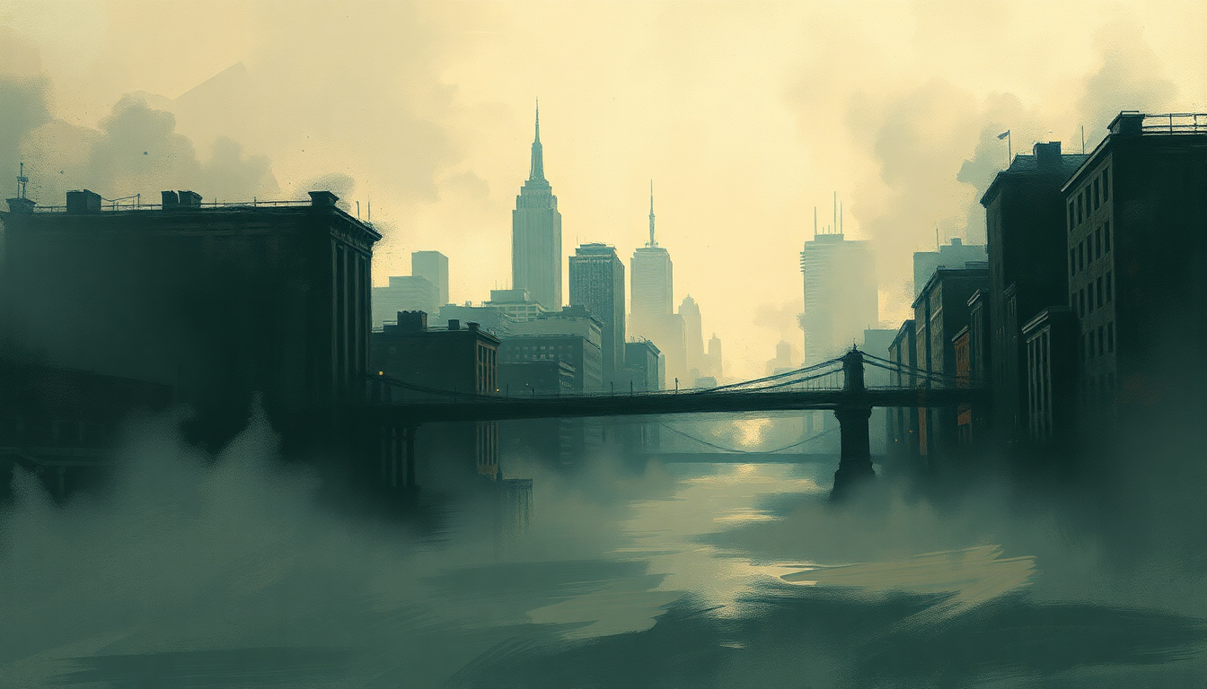 Fan-driven abstract illustration evoking the emotional arc of Brooklyn's Finest by The Notorious B.I.G.
