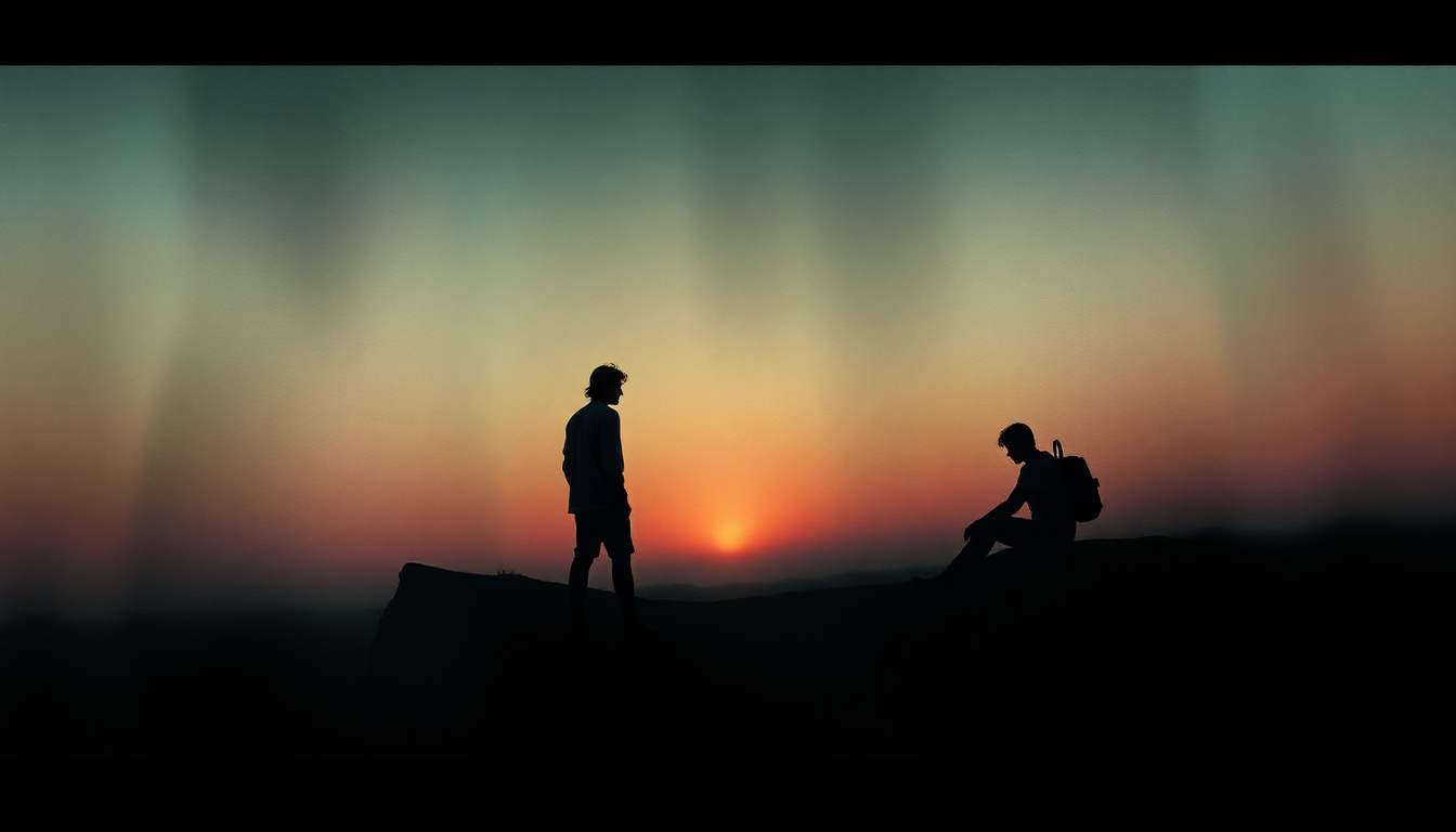 Fan-driven abstract illustration evoking the emotional arc of Brothers in Arms by Dire Straits