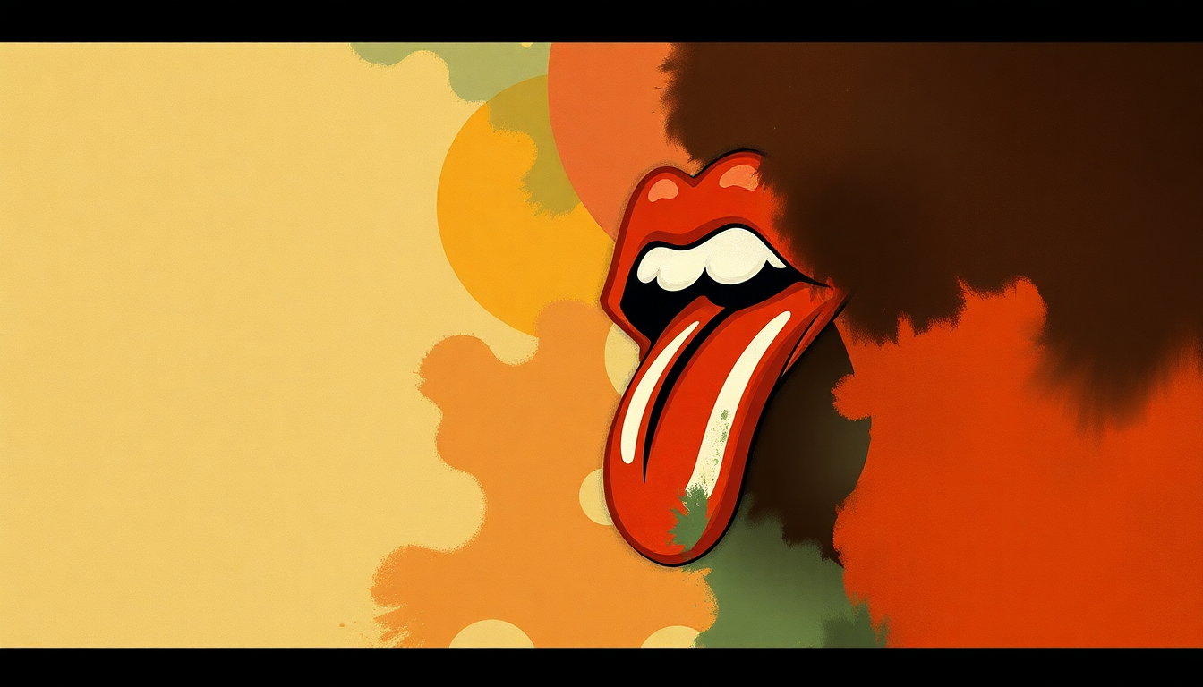 Fan-driven abstract illustration evoking the emotional arc of Brown Sugar by The Rolling Stones