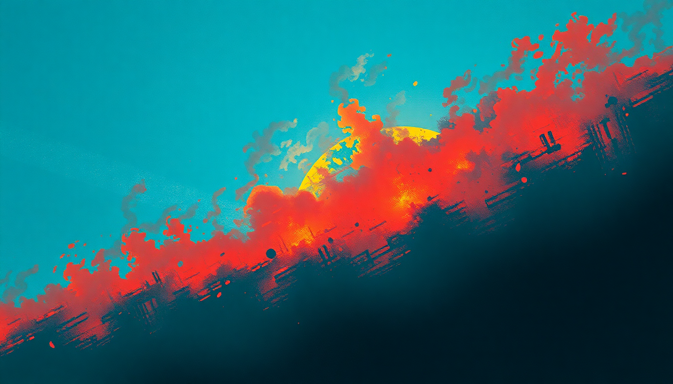 Fan-driven abstract illustration evoking the emotional arc of Bullet the Blue Sky by U2