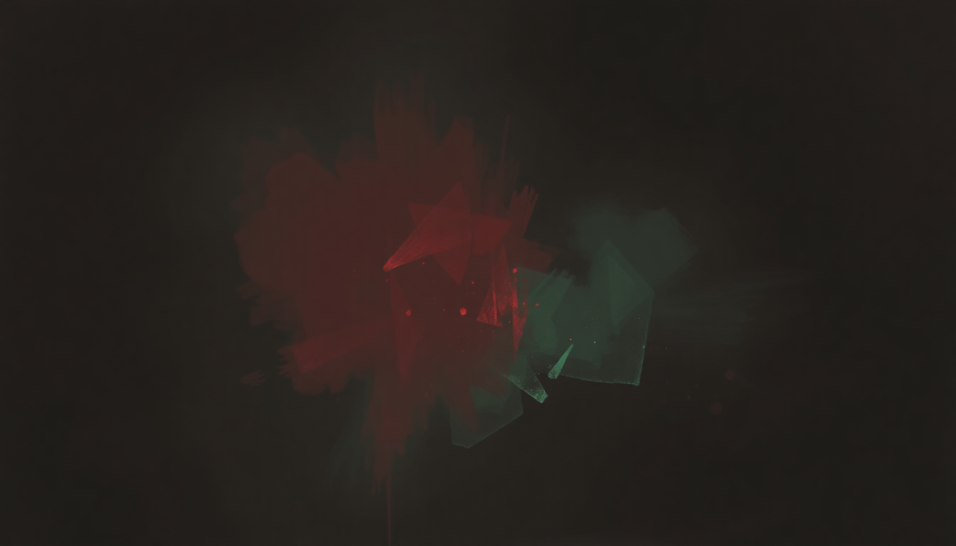 Fan-driven abstract illustration evoking the emotional arc of Burning Down the House by Talking Heads