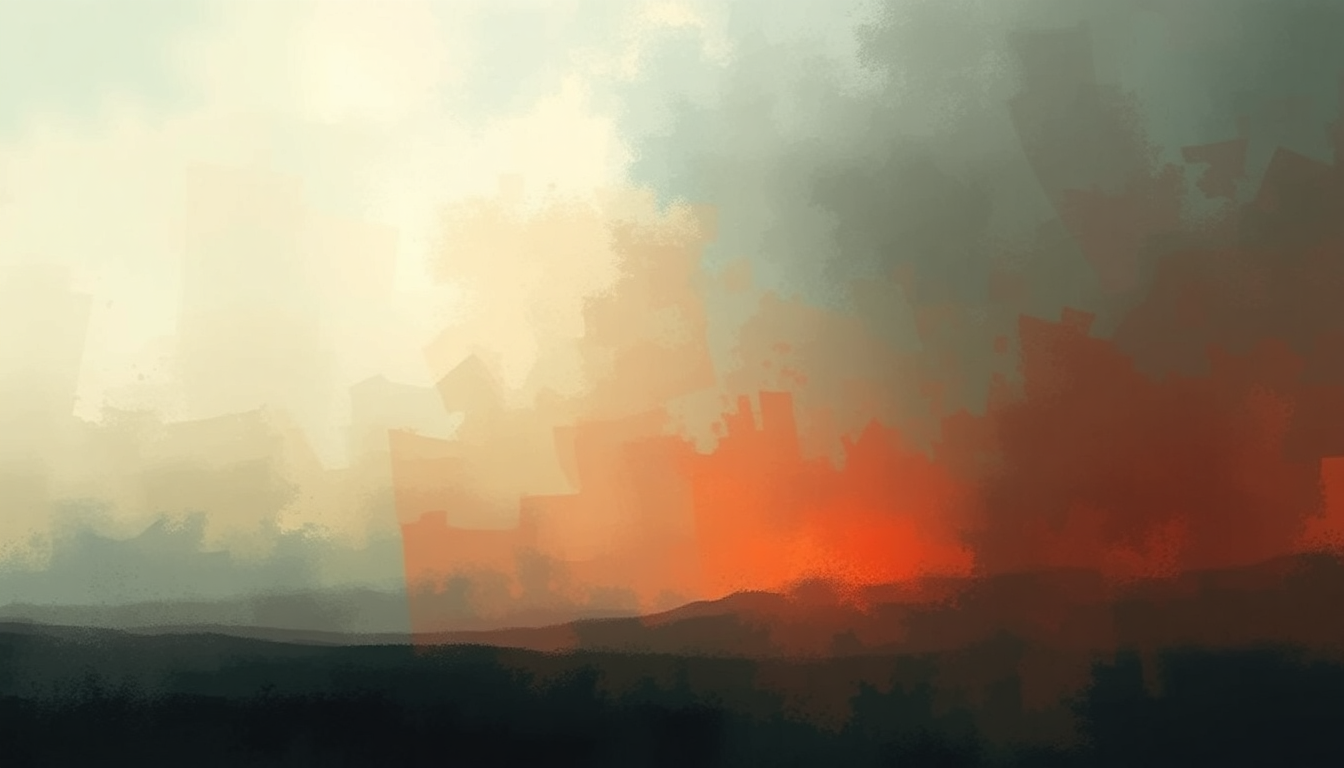 Fan-driven abstract illustration evoking the emotional arc of But Here We Are by Foo Fighters