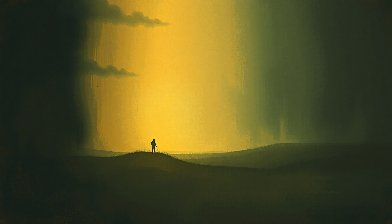 Fan-driven abstract illustration evoking the emotional arc of But Not for Me by John Coltrane