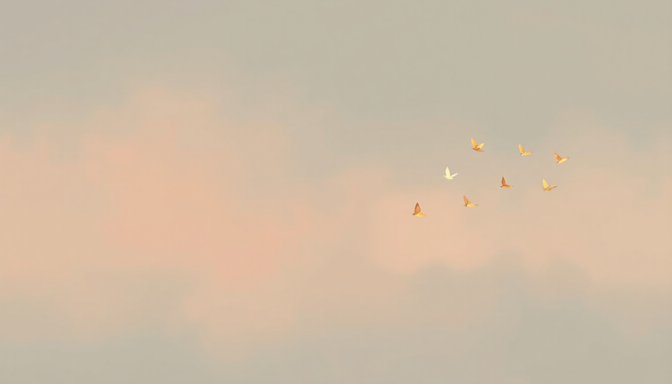 Fan-driven abstract illustration evoking the emotional arc of Butterflies by Bluey