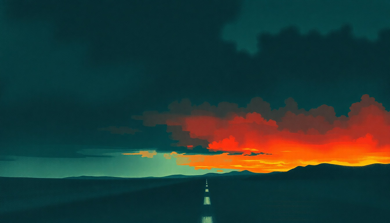 Fan-driven abstract illustration evoking the emotional arc of By the Time I Get to Arizona by Public Enemy