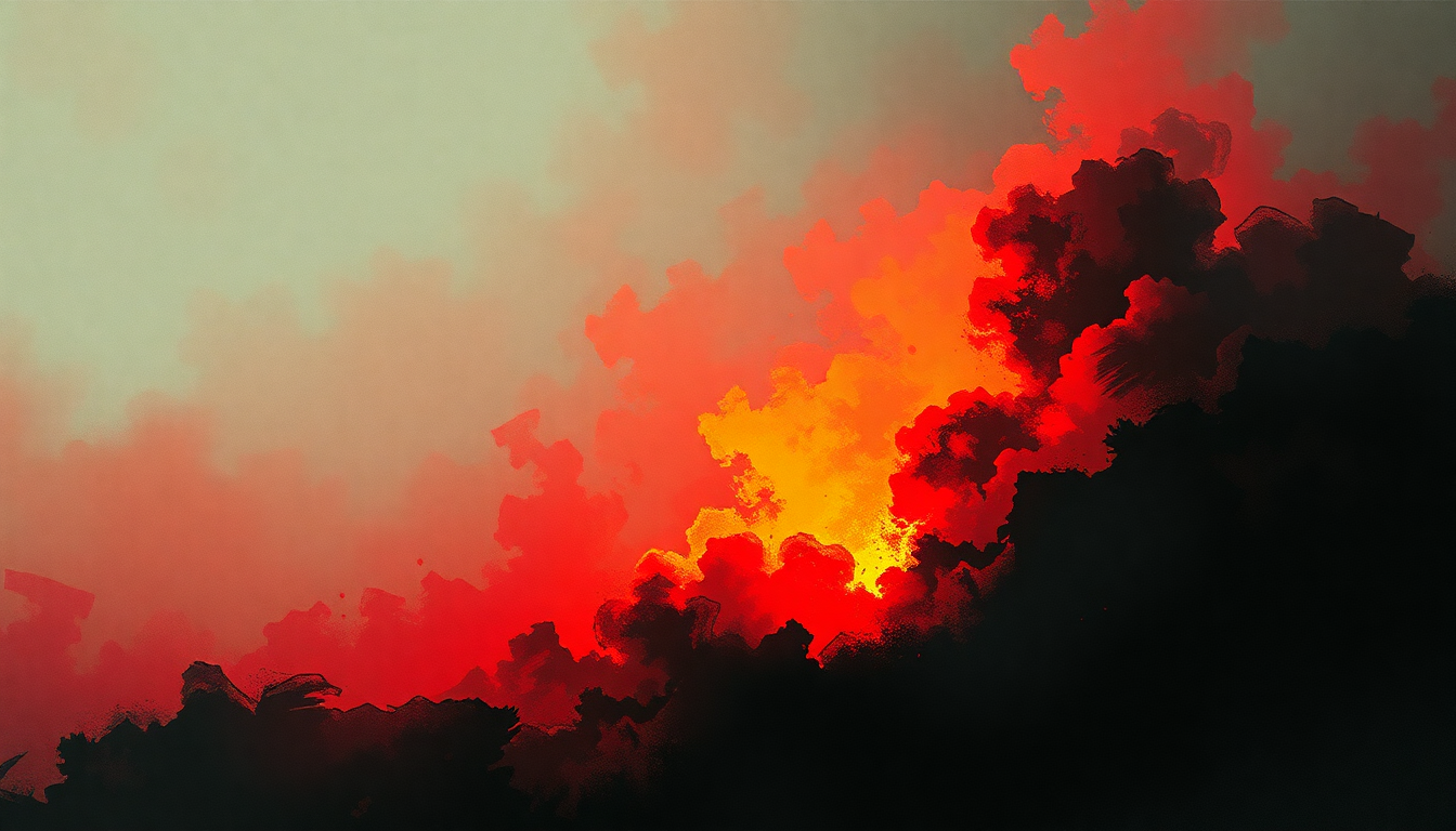 Fan-driven abstract illustration evoking the emotional arc of Bye Bye Badman by The Stone Roses