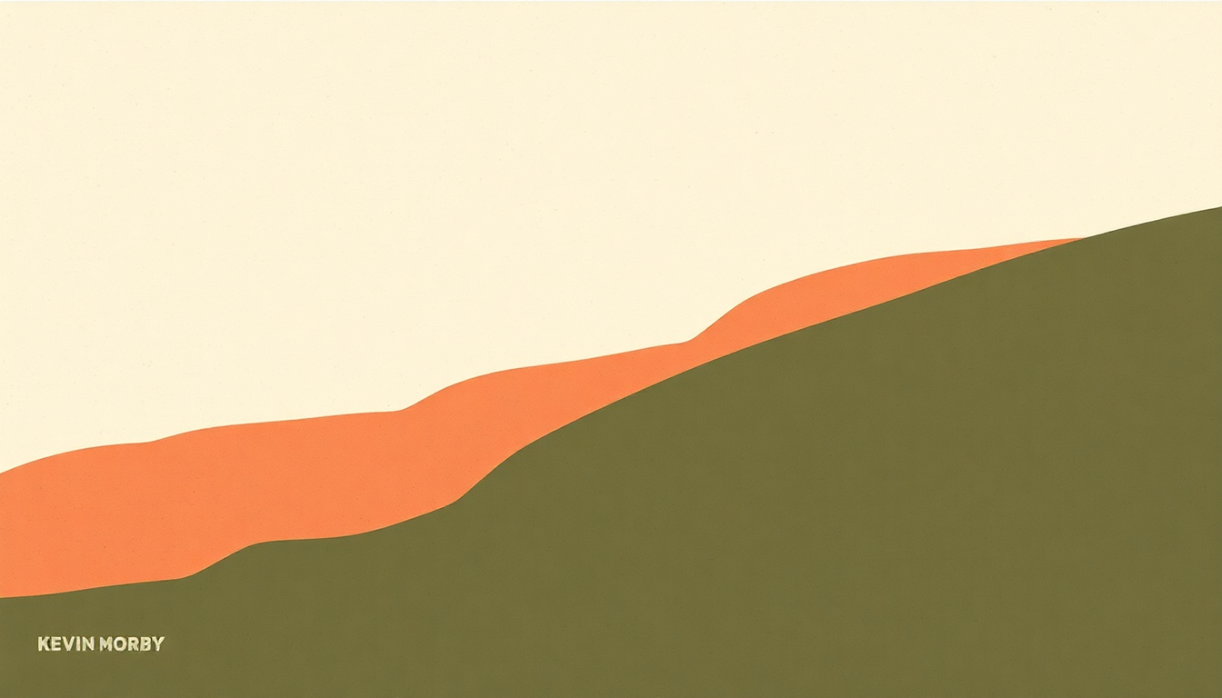 Fan-driven abstract illustration evoking the emotional arc of Bystanders by Kevin Morby