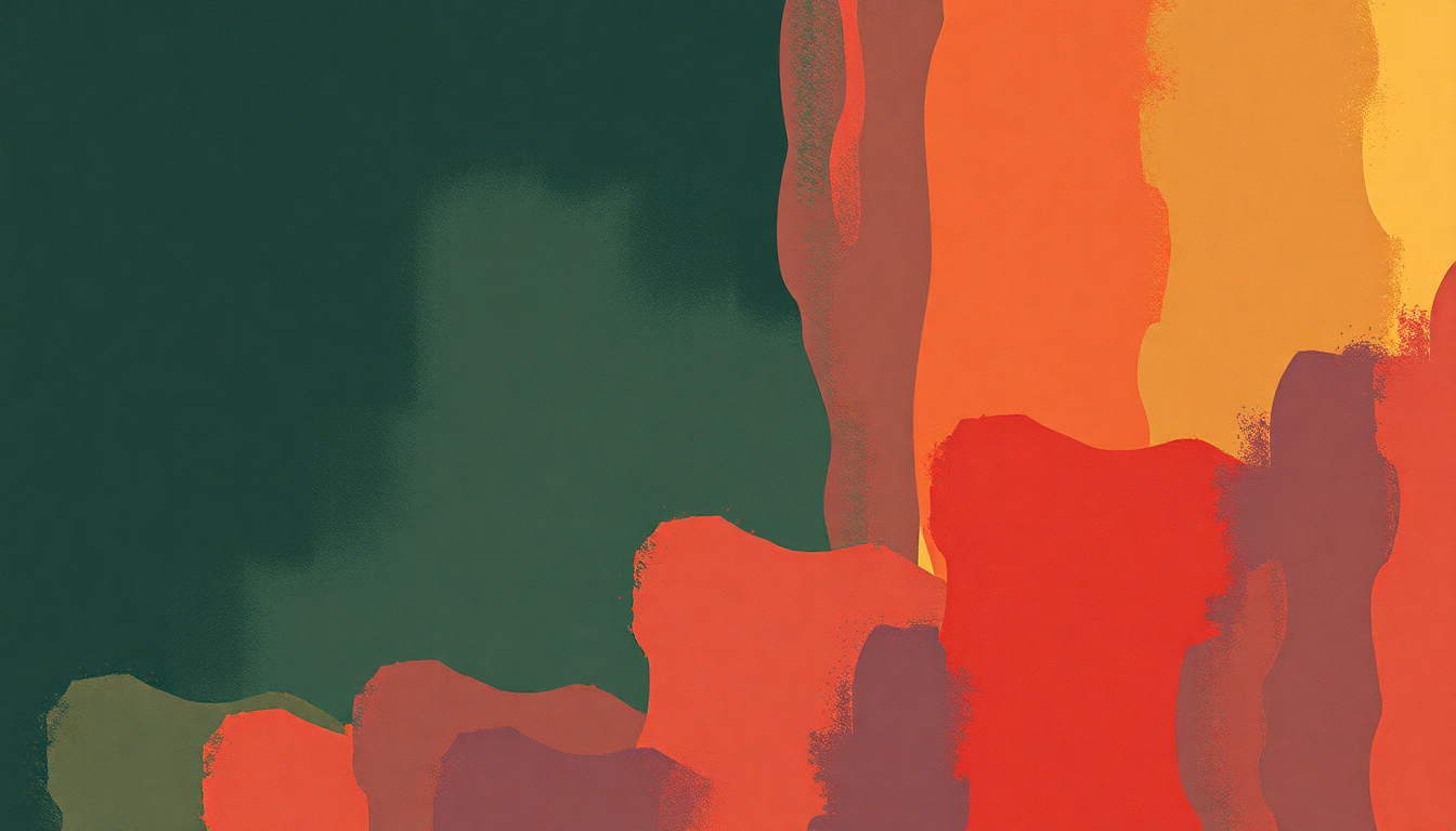 Fan-driven abstract illustration evoking the emotional arc of C Jam Blues by Oscar Peterson