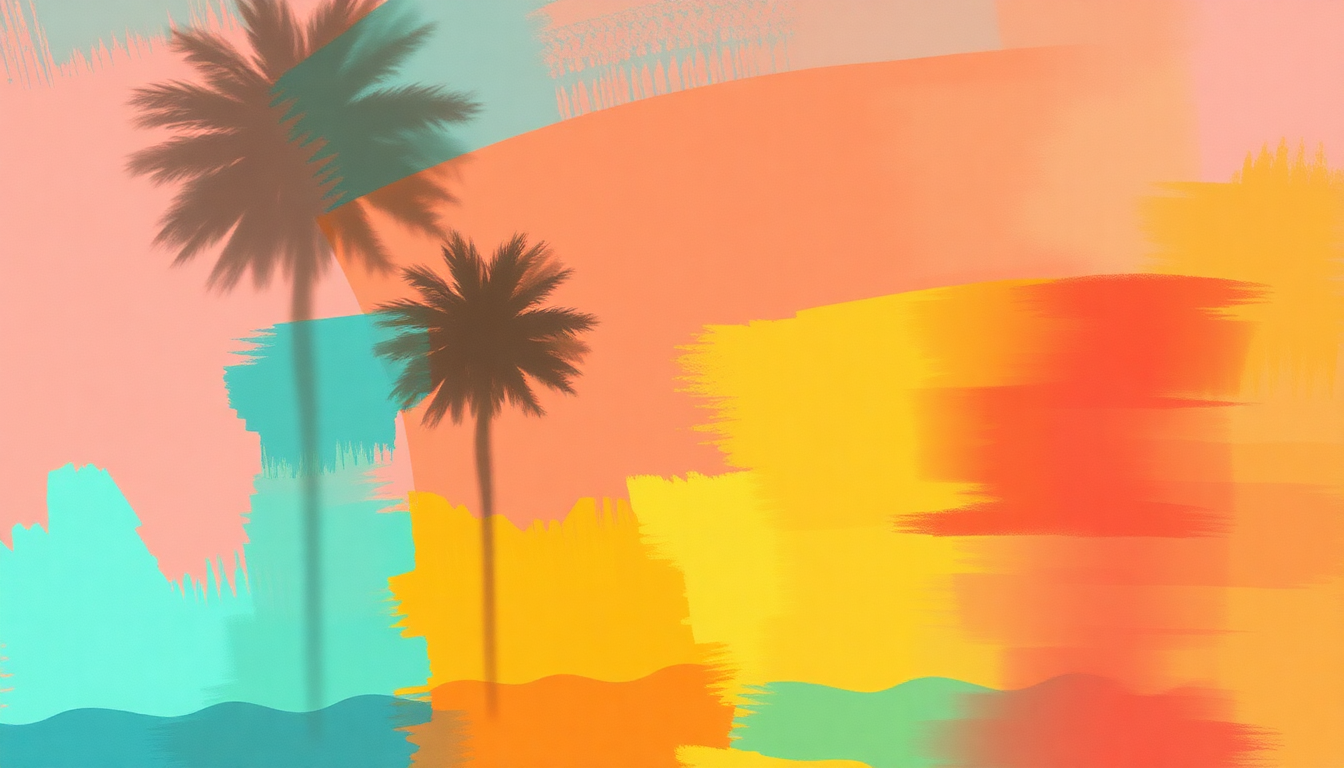 Fan-driven abstract illustration evoking the emotional arc of California Gurls by Snoop Dogg