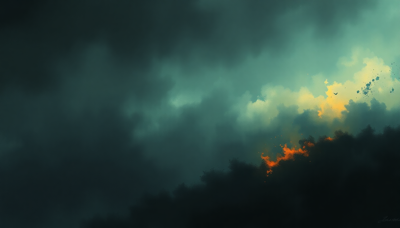 Fan-driven abstract illustration evoking the emotional arc of Calm Like a Bomb by Rage Against the Machine