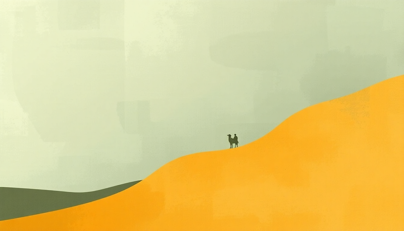 Fan-driven abstract illustration evoking the emotional arc of Camel by Flying Lotus