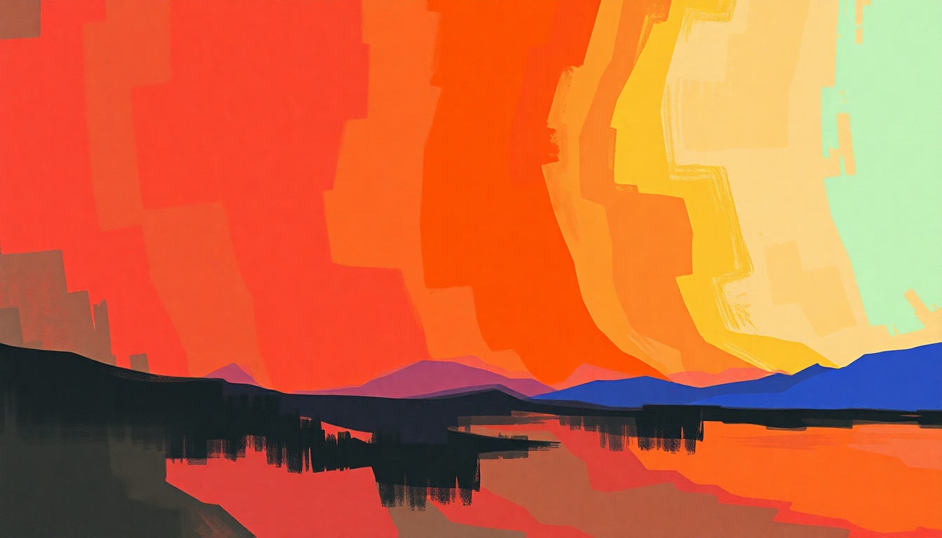 Fan-driven abstract illustration evoking the emotional arc of Can't Get There from Here by R.E.M.