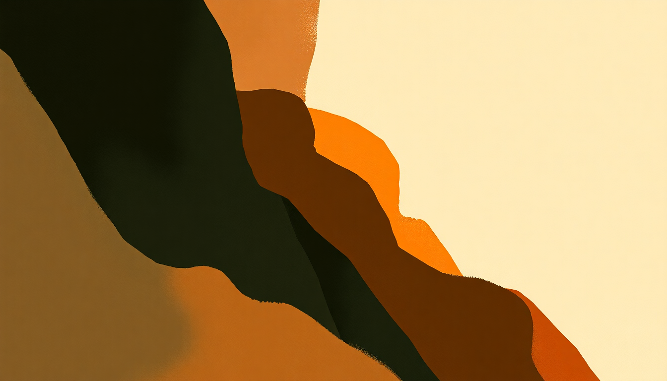 Fan-driven abstract illustration evoking the emotional arc of Cantelowes by Toumani Diabate