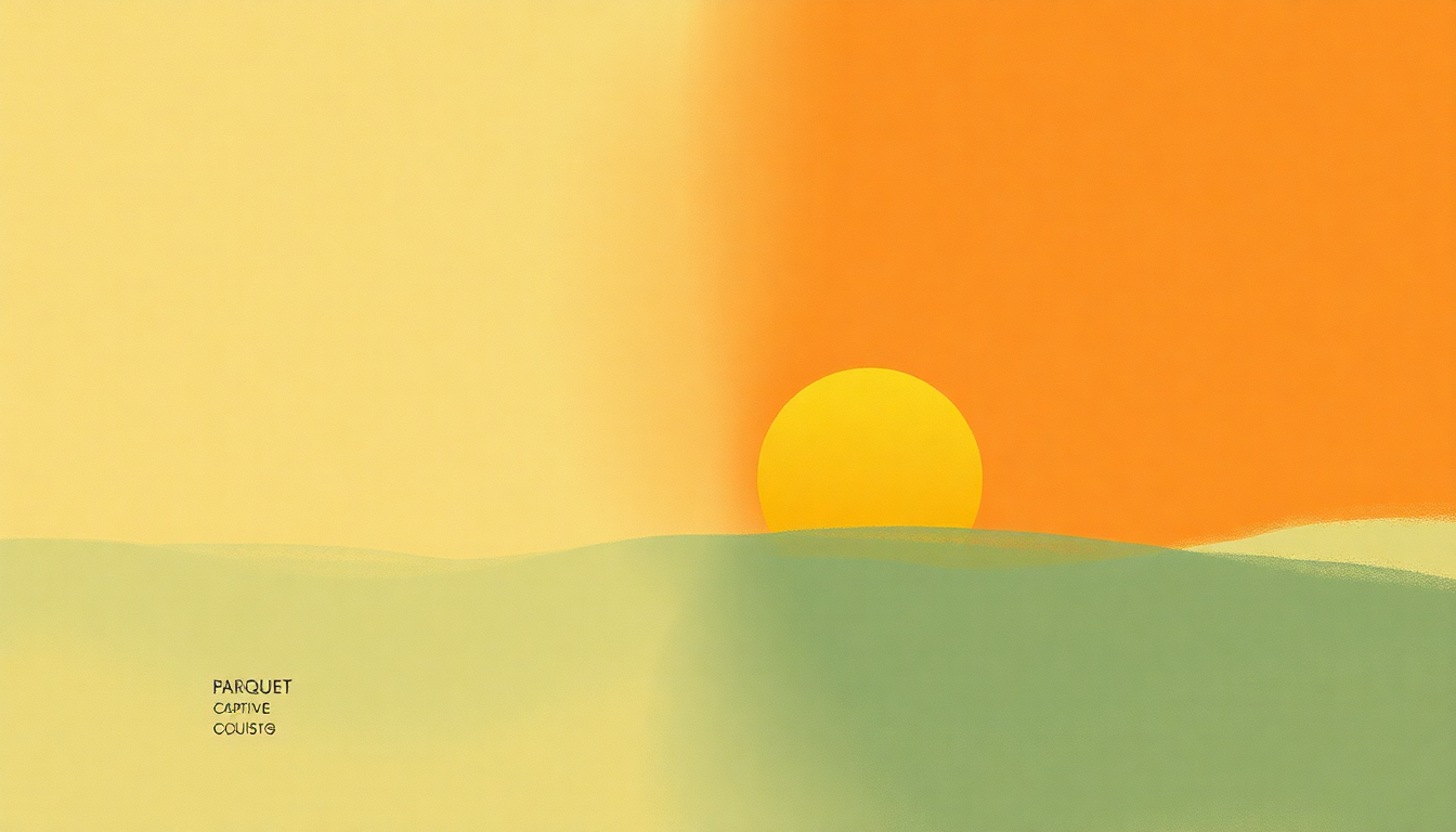 Fan-driven abstract illustration evoking the emotional arc of Captive of the Sun by Parquet Courts