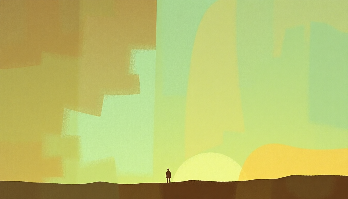 Fan-driven abstract illustration evoking the emotional arc of Caravan by Van Morrison