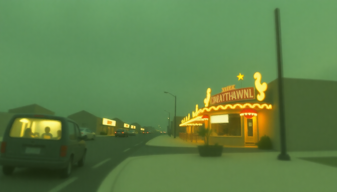 Fan-driven abstract illustration evoking the emotional arc of Carnival Town by Norah Jones