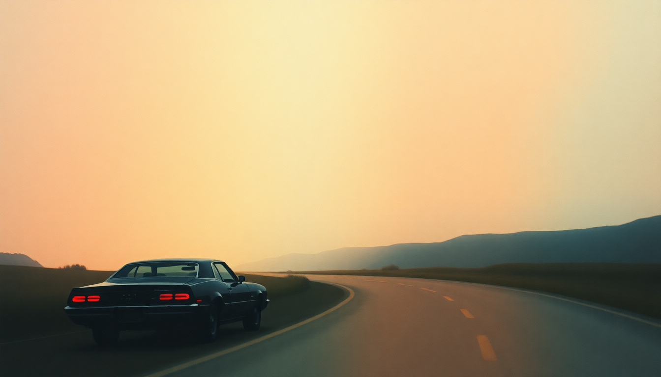 Fan-driven abstract illustration evoking the emotional arc of Cars by Gary Numan