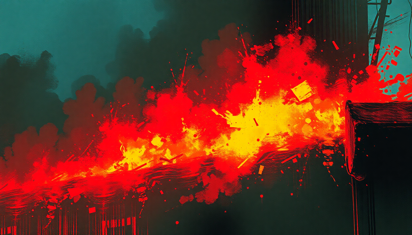 Fan-driven abstract illustration evoking the emotional arc of Cashing In by Minor Threat