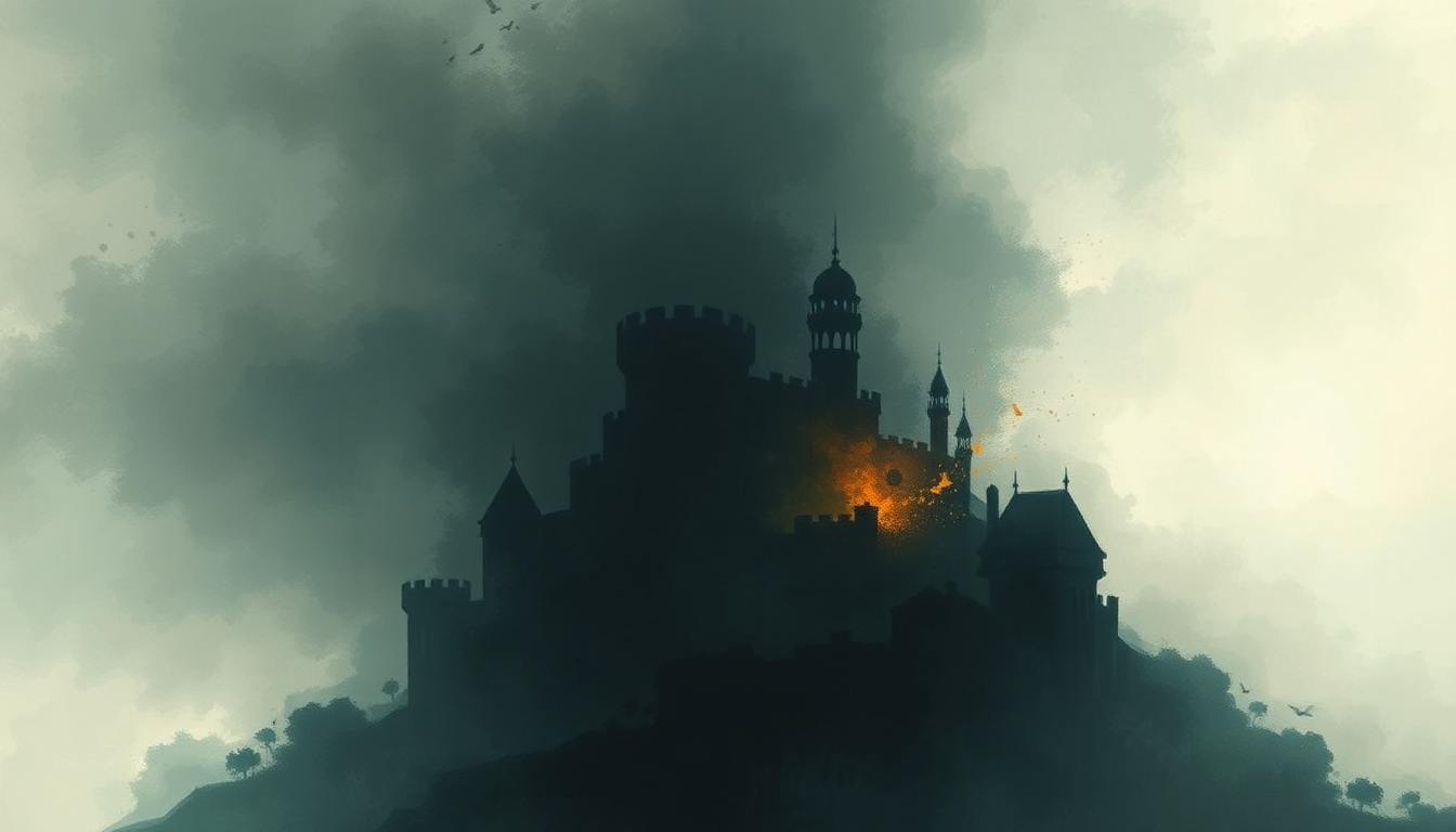 Fan-driven abstract illustration evoking the emotional arc of Castle on the Hill by Ed Sheeran