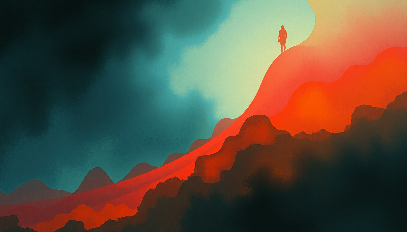Fan-driven abstract illustration evoking the emotional arc of Catch by The Cure