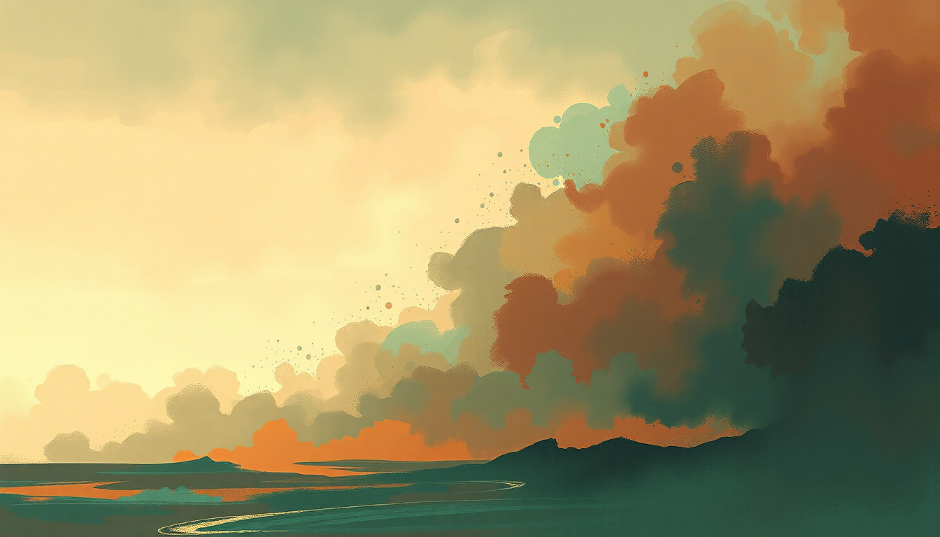 Fan-driven abstract illustration evoking the emotional arc of Catch These Fists by Wet Leg