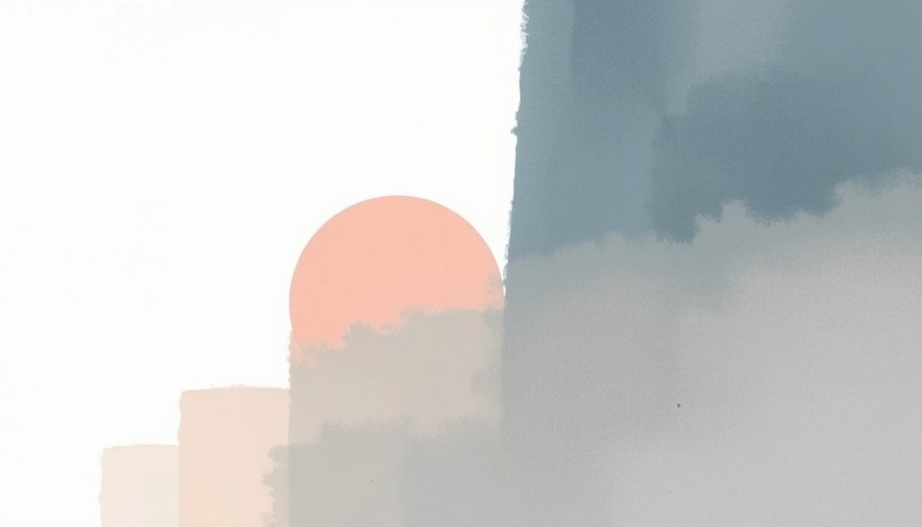 Fan-driven abstract illustration evoking the emotional arc of Cathedral by Hovvdy