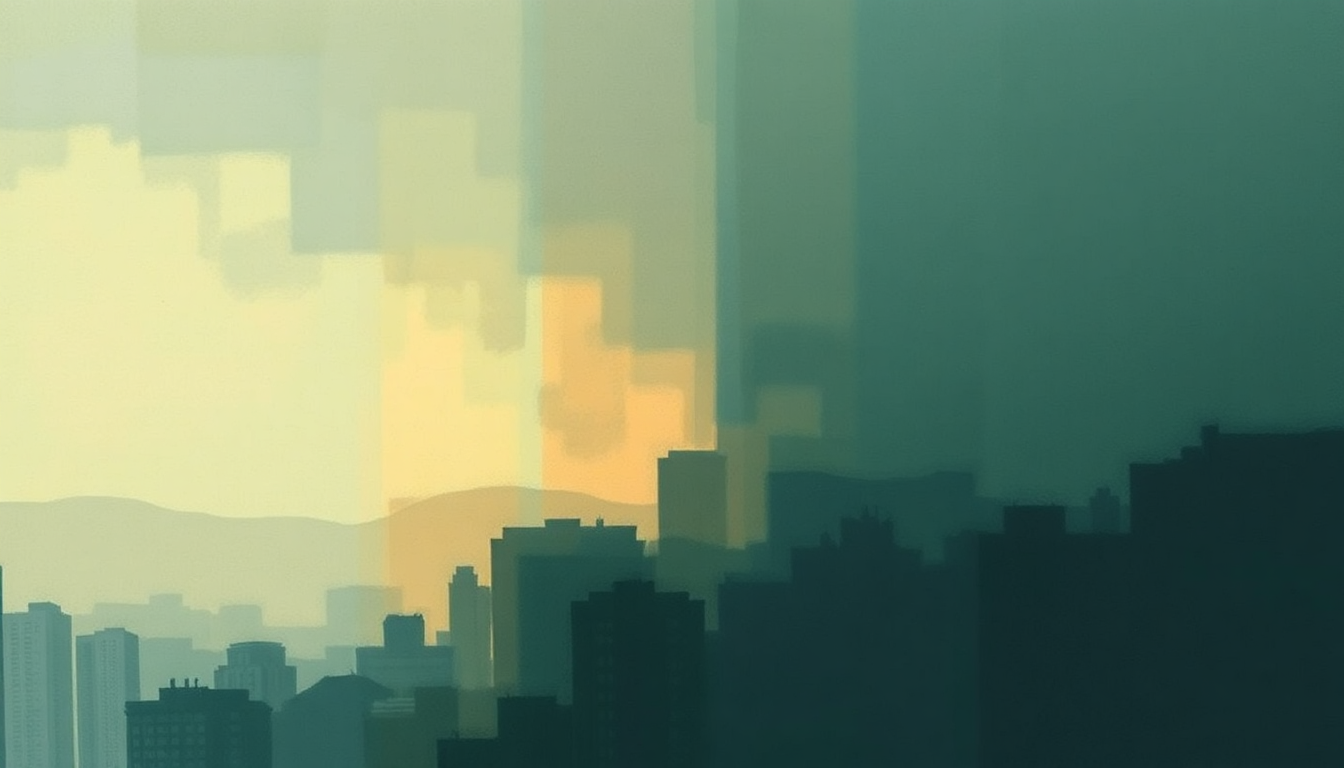 Fan-driven abstract illustration evoking the emotional arc of Cathedral in a Suitcase by Pat Metheny
