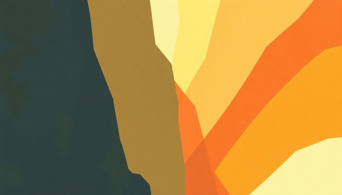 Fan-driven abstract illustration evoking the emotional arc of Celebrate by Brass Construction