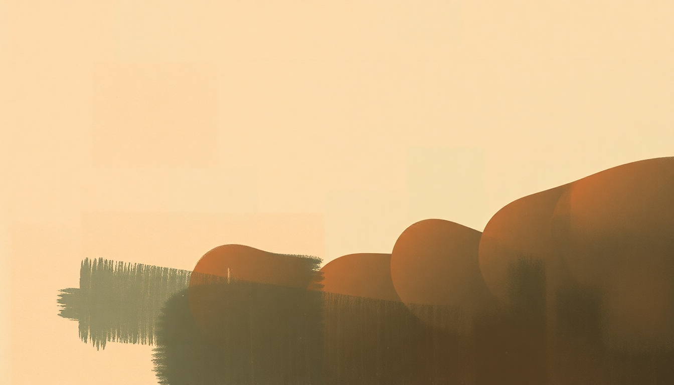 Fan-driven abstract illustration evoking the emotional arc of Chamber Music by Amon Tobin