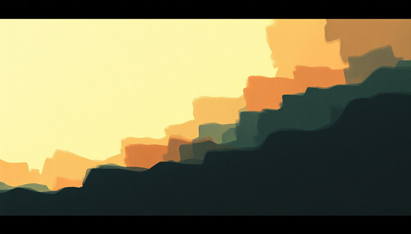 Fan-driven abstract illustration evoking the emotional arc of Changing of the Guards by Bob Dylan