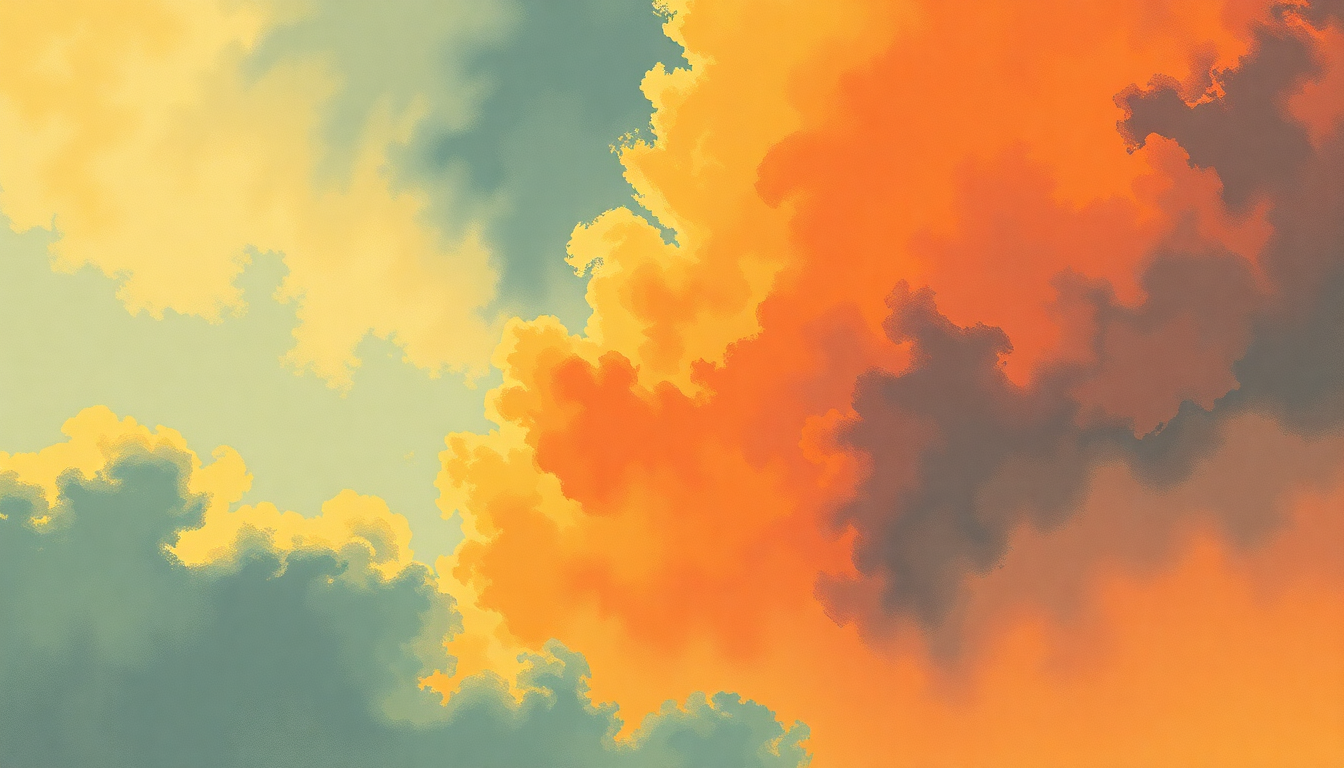 Fan-driven abstract illustration evoking the emotional arc of Chantilly Lace by Jerry Lee Lewis
