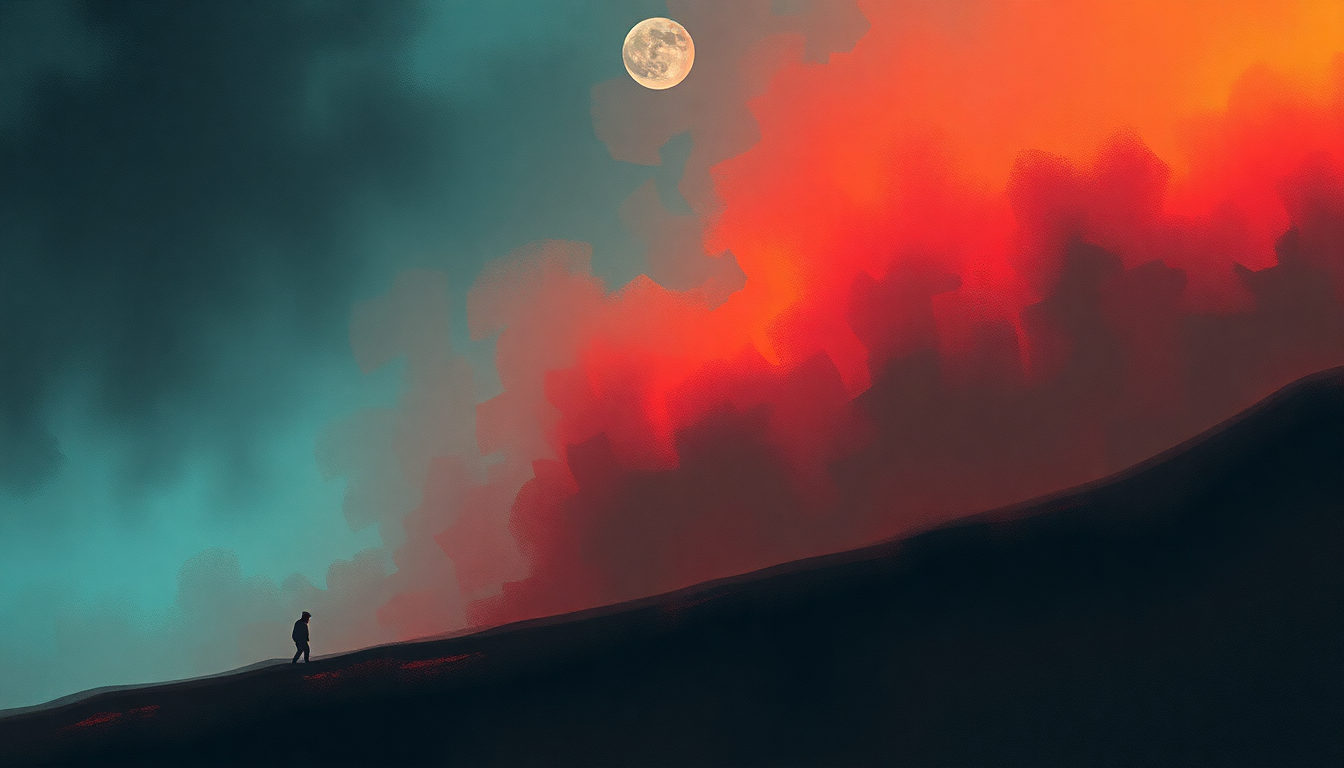 Fan-driven abstract illustration evoking the emotional arc of Charlie Don't Surf by The Clash