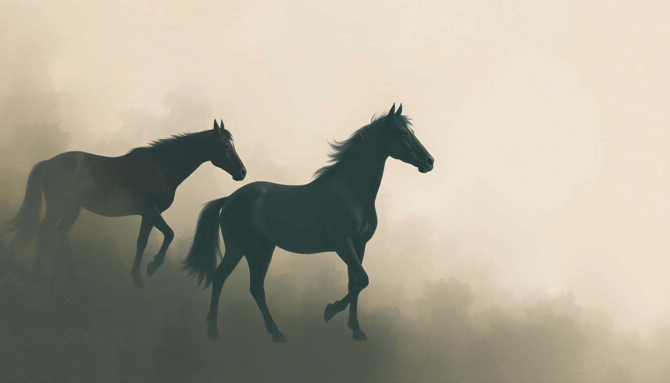 Fan-driven abstract illustration evoking the emotional arc of Chasin' Wild Horses by Bruce Springsteen