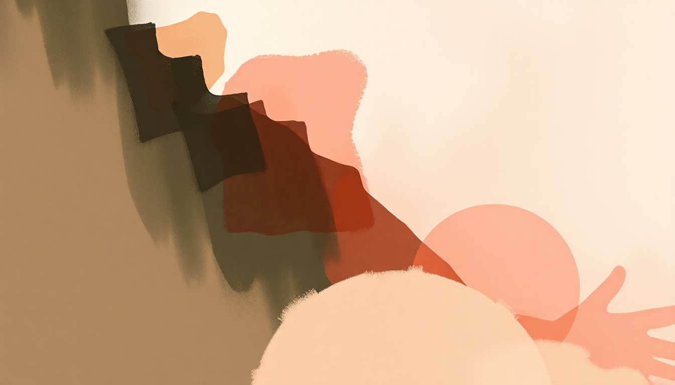 Fan-driven abstract illustration evoking the emotional arc of Chateau Lobby #4 (in C for Two Virgins) by Father John Misty