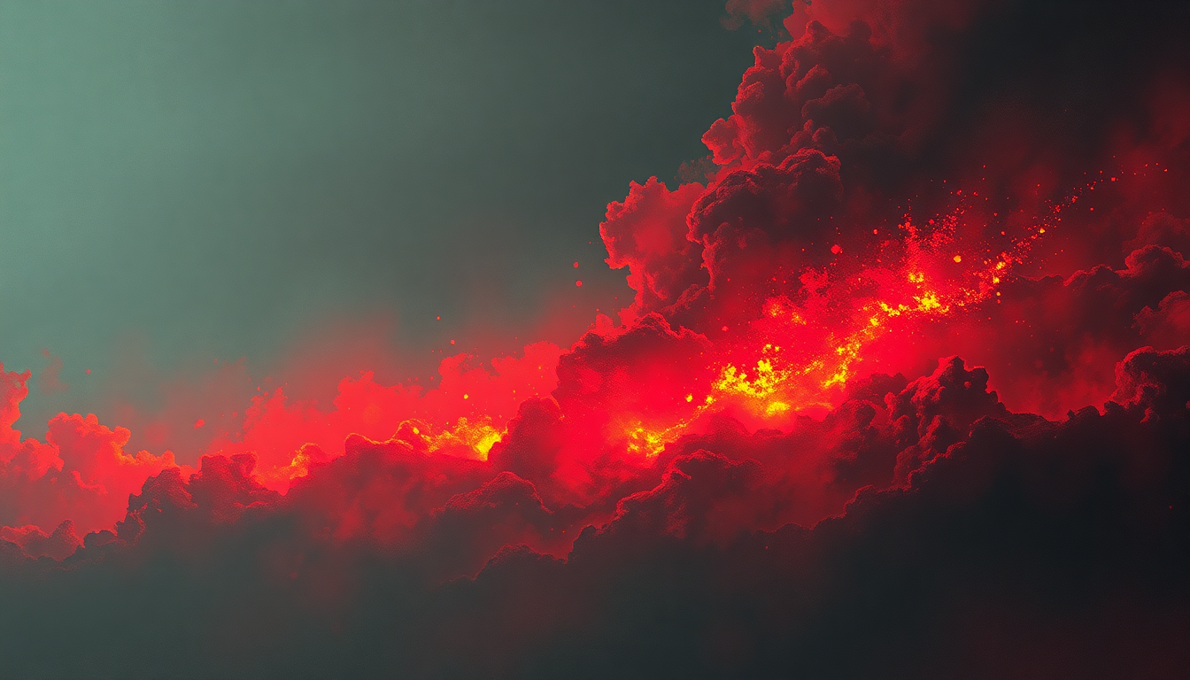 Fan-driven abstract illustration evoking the emotional arc of Chemical Warfare by Slayer