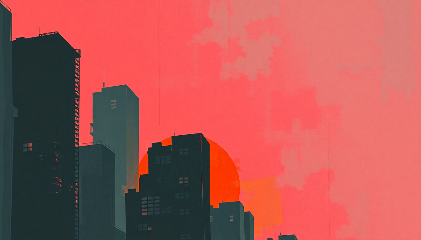 Fan-driven abstract illustration evoking the emotional arc of Chi-Town by The Cribs
