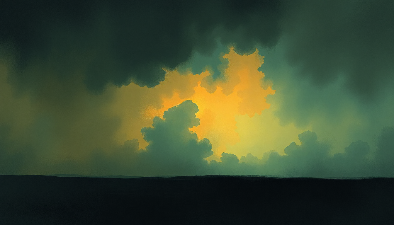 Fan-driven abstract illustration evoking the emotional arc of Childhood's End by Iron Maiden