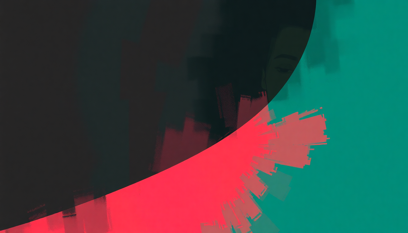Fan-driven abstract illustration evoking the emotional arc of Children's Story by Slick Rick
