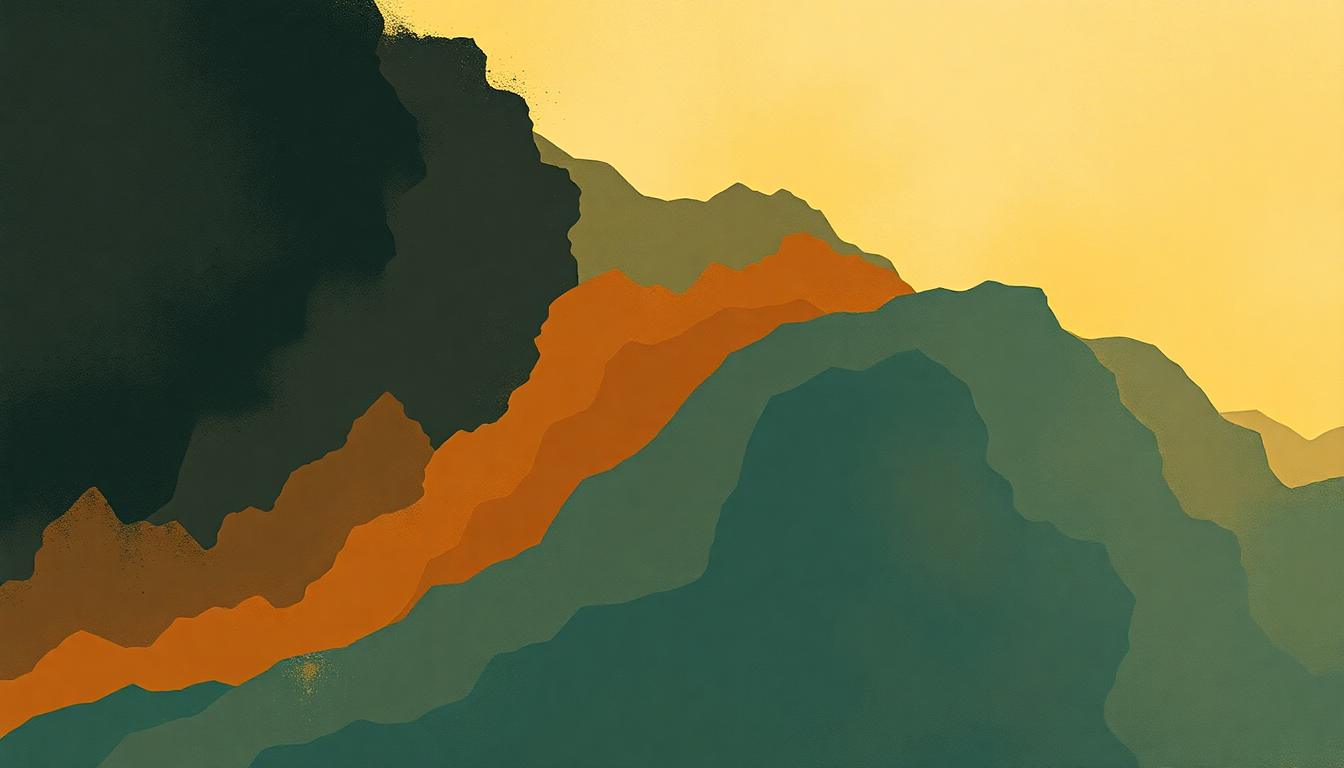 Fan-driven abstract illustration evoking the emotional arc of Choral Hymns from the Rig Veda by Gustav Holst