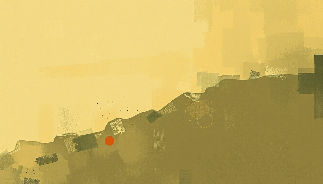 Fan-driven abstract illustration evoking the emotional arc of Chronology by Ornette Coleman