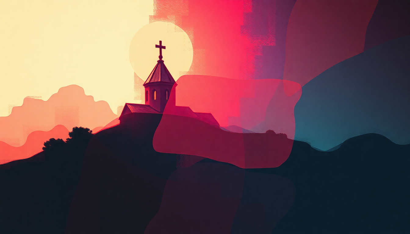 Fan-driven abstract illustration evoking the emotional arc of Church of the Poison Mind by Culture Club
