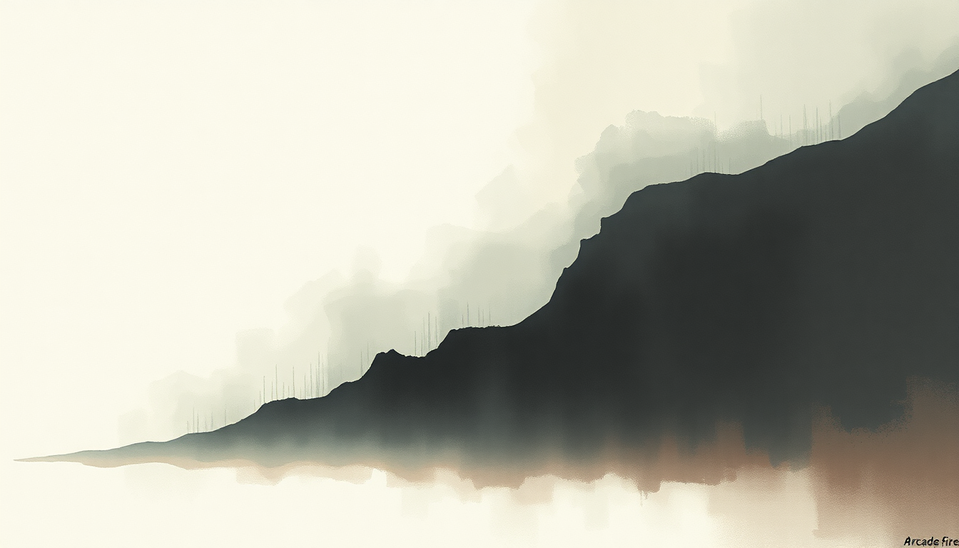 Fan-driven abstract illustration evoking the emotional arc of City with No Children by Arcade Fire