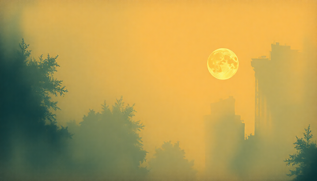 Fan-driven abstract illustration evoking the emotional arc of Clair de Lune by Claude Debussy