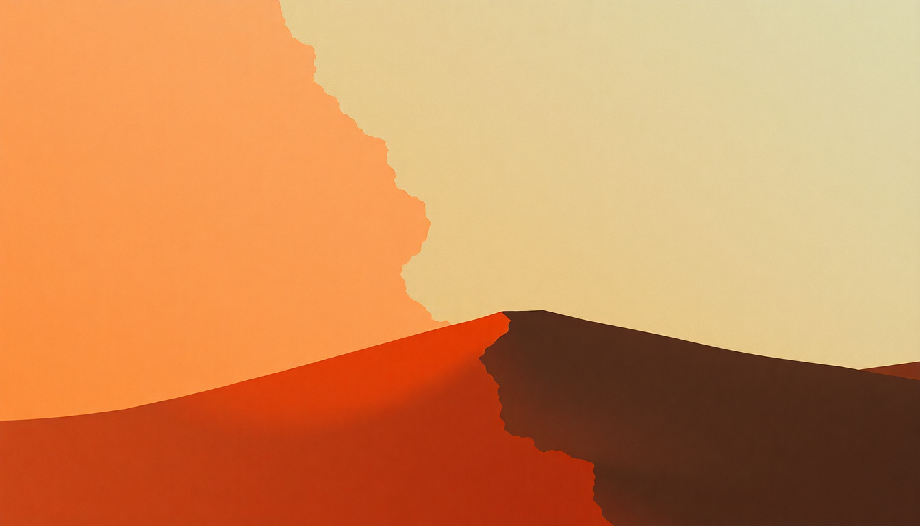 Fan-driven abstract illustration evoking the emotional arc of Cler Achel by Tinariwen