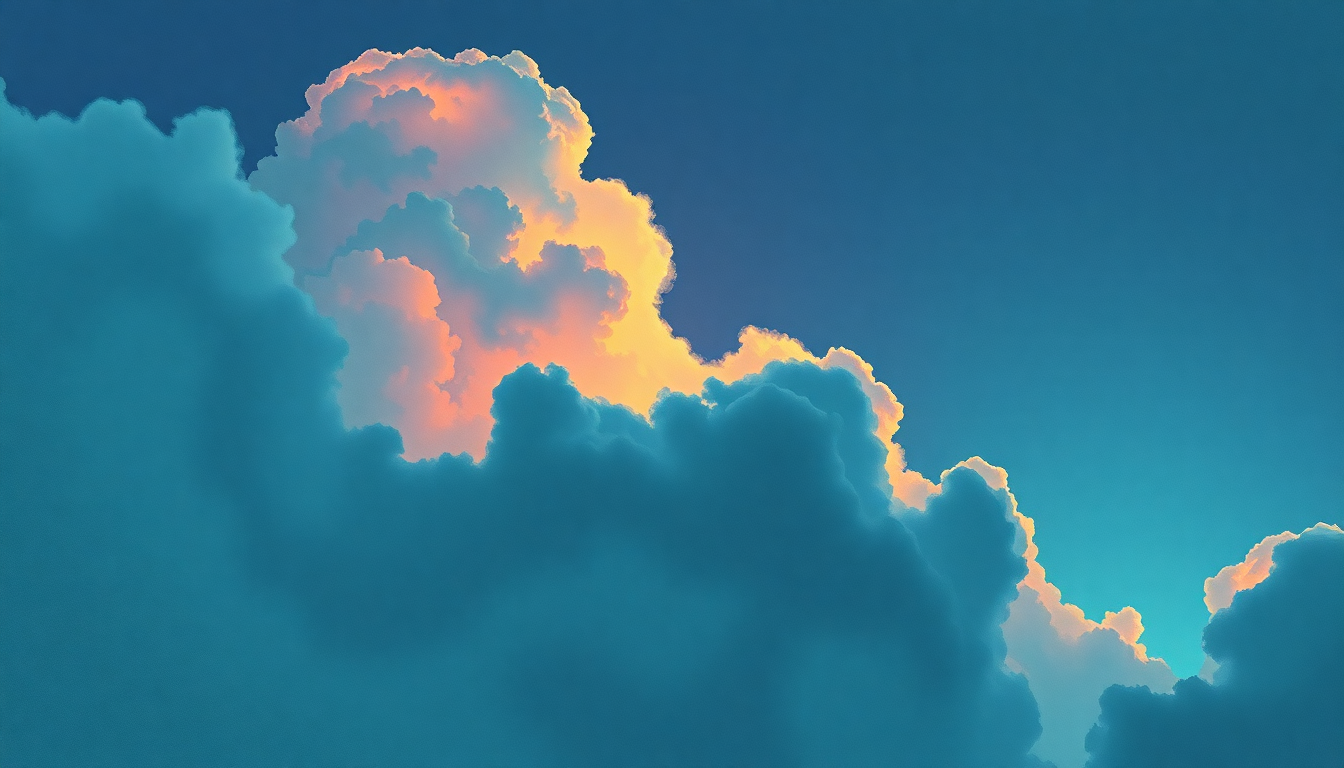 Fan-driven abstract illustration evoking the emotional arc of Cloud Nine by George Harrison