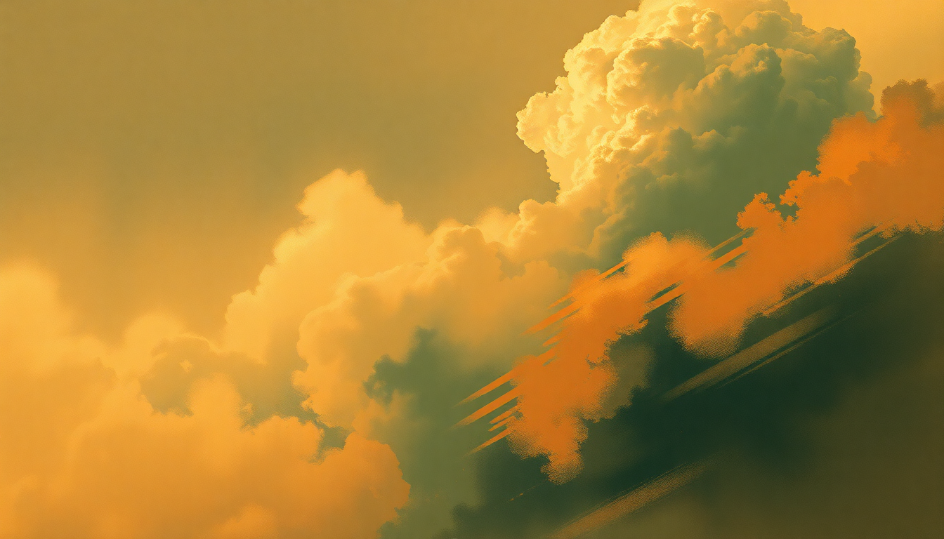 Fan-driven abstract illustration evoking the emotional arc of Cloud Nine by The Temptations